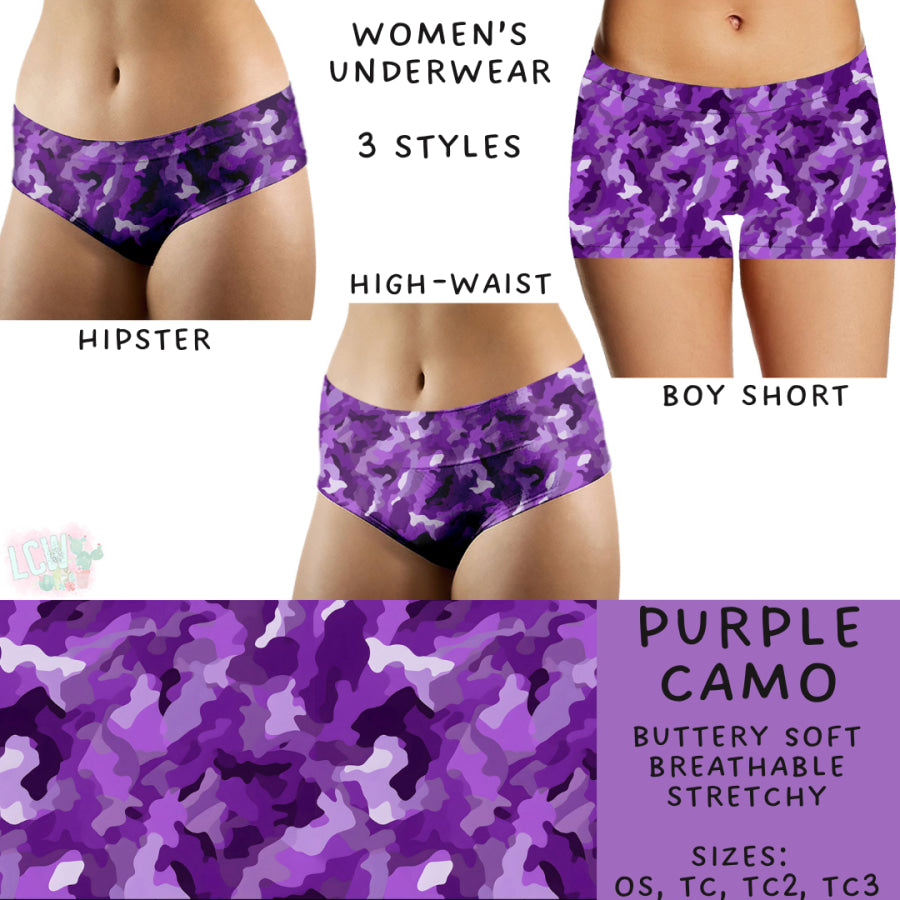 Preorder Custom Buttery Soft Underwear - Purple Camo - Closes 27 Nov - ETA late Feb 2025 Underwear