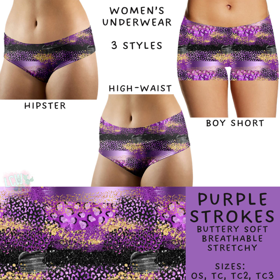 Preorder Custom Buttery Soft Underwear - Purple Strokes - Closes 27 Nov - ETA late Feb 2025 Underwear