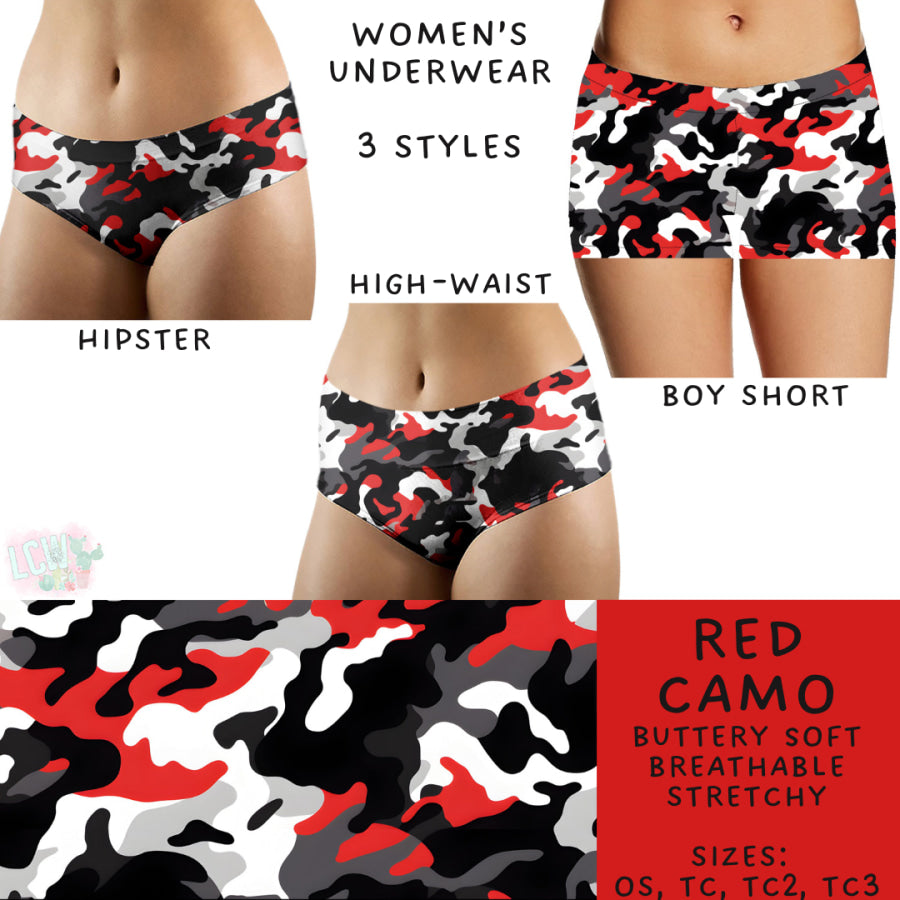 Preorder Custom Buttery Soft Underwear - Red Camo - Closes 27 Nov - ETA late Feb 2025 Underwear