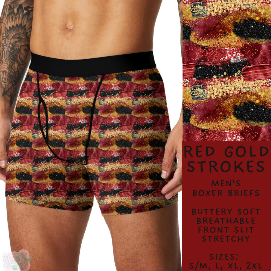 Preorder Custom Buttery Soft Underwear - Red Gold Strokes - Closes 27 Nov - ETA late Feb 2025 Underwear