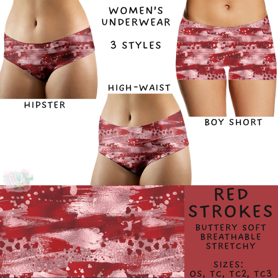 Preorder Custom Buttery Soft Underwear - Red Strokes - Closes 27 Nov - ETA late Feb 2025 Underwear