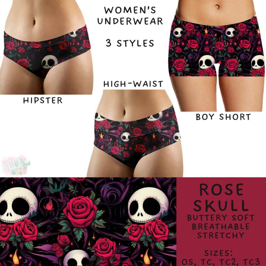 Preorder Custom Buttery Soft Underwear - Rose Skull - Closes 27 Nov - ETA late Feb 2025 Underwear