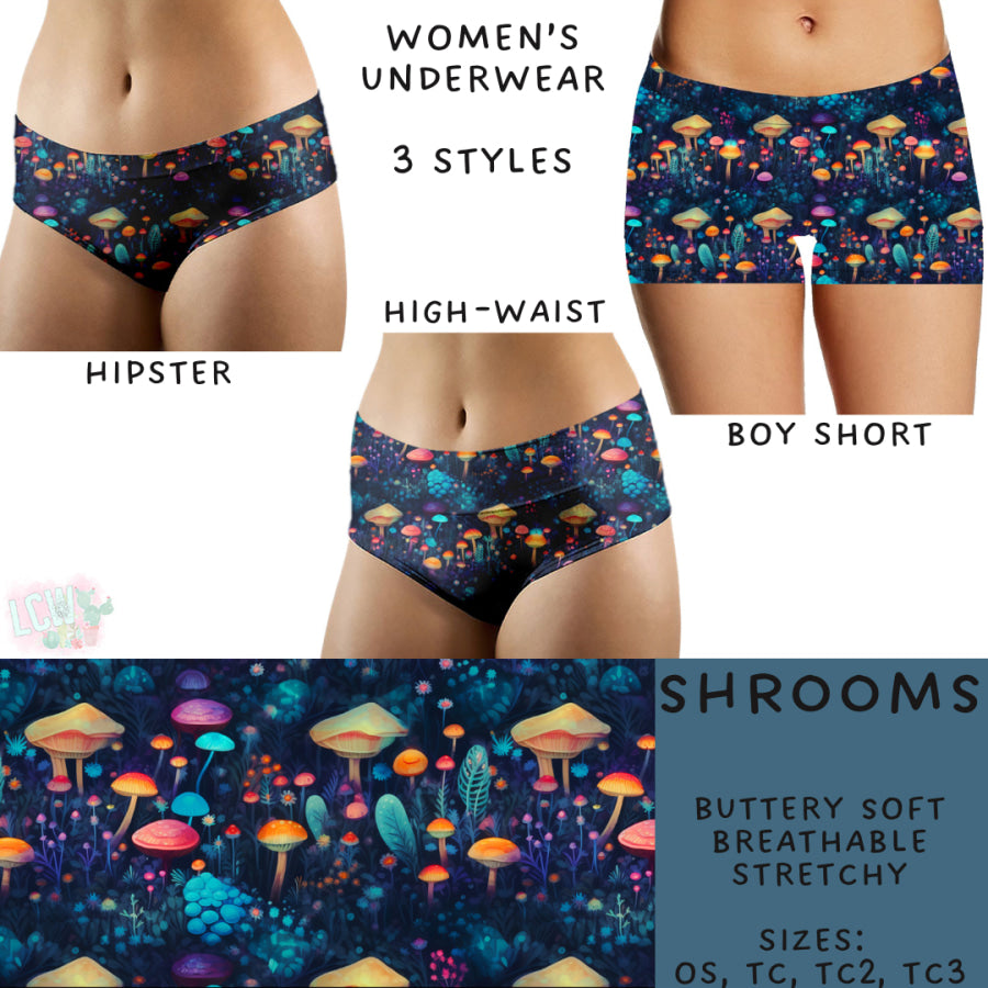 Preorder Custom Buttery Soft Underwear - Shrooms - Closes 27 Nov - ETA late Feb 2025 Underwear