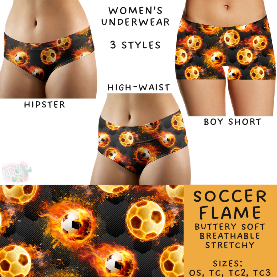 Preorder Custom Buttery Soft Underwear - Soccer Flame - Closes 27 Nov - ETA late Feb 2025 Underwear