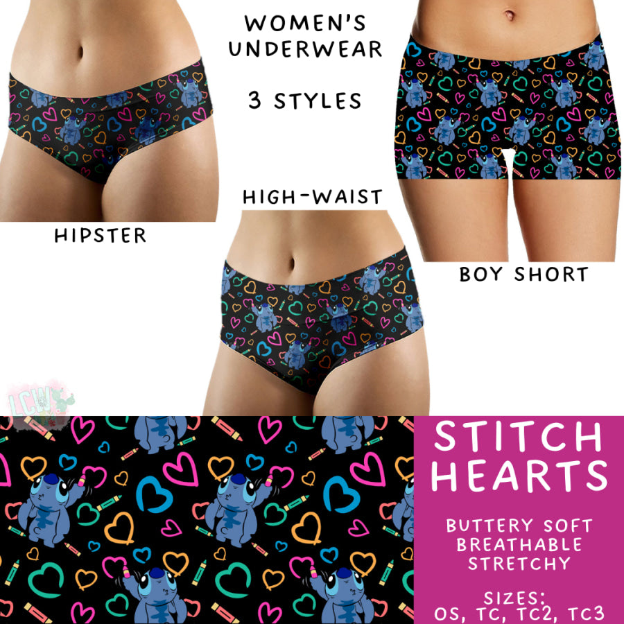 Preorder Custom Buttery Soft Underwear - Stitch Hearts - Closes 14 Feb - ETA late Apr 2025 Underwear