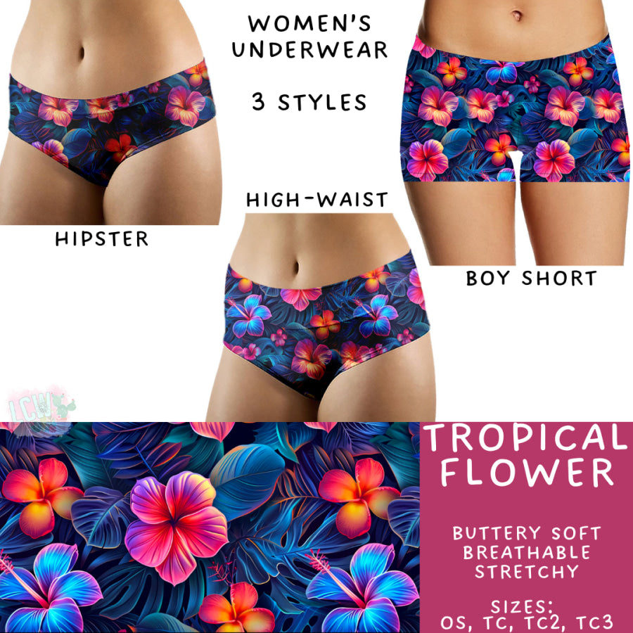 Preorder Custom Buttery Soft Underwear - Tropical Flower - Closes 14 Feb - ETA late Apr 2025 Underwear