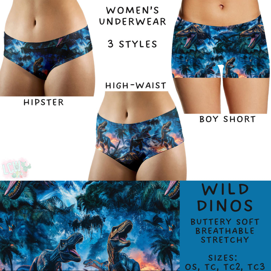 Preorder Custom Buttery Soft Underwear - Wild Dinos - Closes 27 Nov - ETA late Feb 2025 Underwear