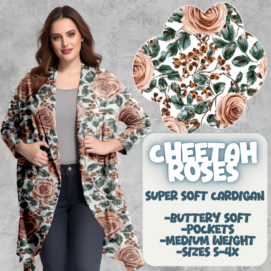 PREORDER Custom Cardigans - Cheetah Roses - Closes 20 Mar - ETA late Jun 2025 Cardigan