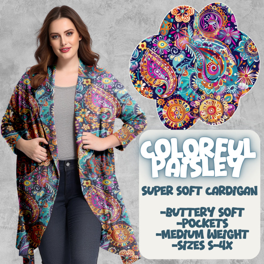 PREORDER Custom Cardigans - Colourful Paisley - Closes 20 Mar - ETA late Jun 2025 Cardigan