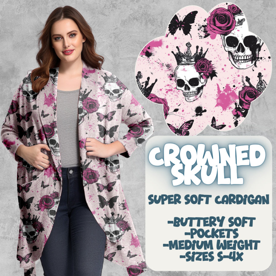 PREORDER Custom Cardigans - Crowned Skull - Closes 20 Mar - ETA late Jun 2025 Cardigan