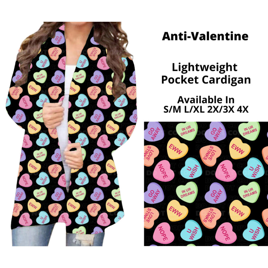 Preorder Custom Cardigans / Faux Denim Leggings - Anti Valentine - Closes 20 Nov - ETA early Feb 2025 Cardigan