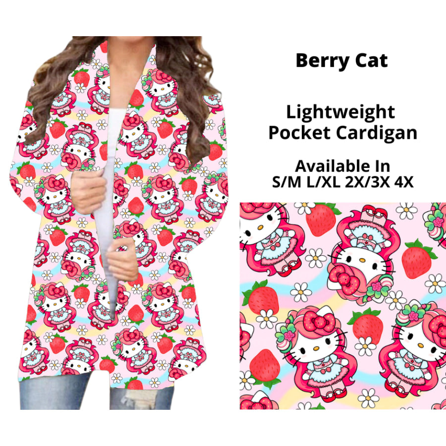 Preorder Custom Cardigans / Faux Denim Leggings - Berry Cat - Closes 20 Nov - ETA early Feb 2025 Cardigan