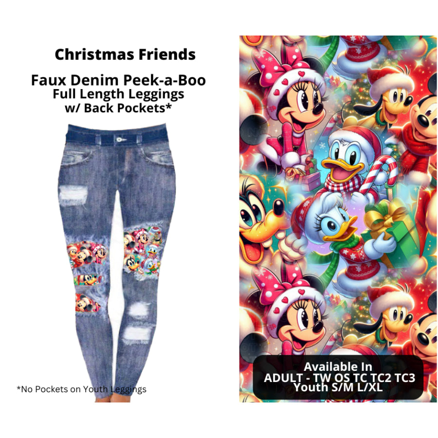 Preorder Custom Cardigans / Faux Denim Leggings - Christmas Friends - Closes 19 Sep - ETA mid Dec 2024 Cardigan