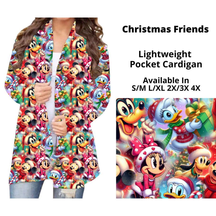 Preorder Custom Cardigans / Faux Denim Leggings - Christmas Friends - Closes 19 Sep - ETA mid Dec 2024 Cardigan