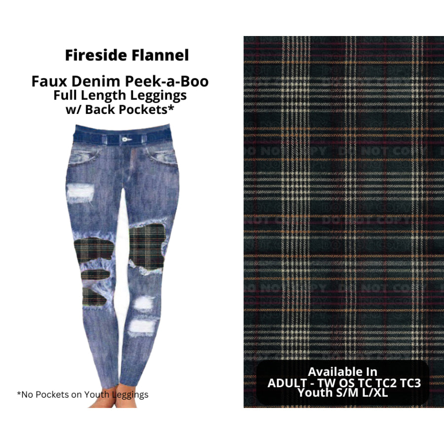 Preorder Custom Cardigans / Faux Denim Leggings - Fireside Flannel - Closes 10 Oct - ETA late Dec 2024 Cardigan