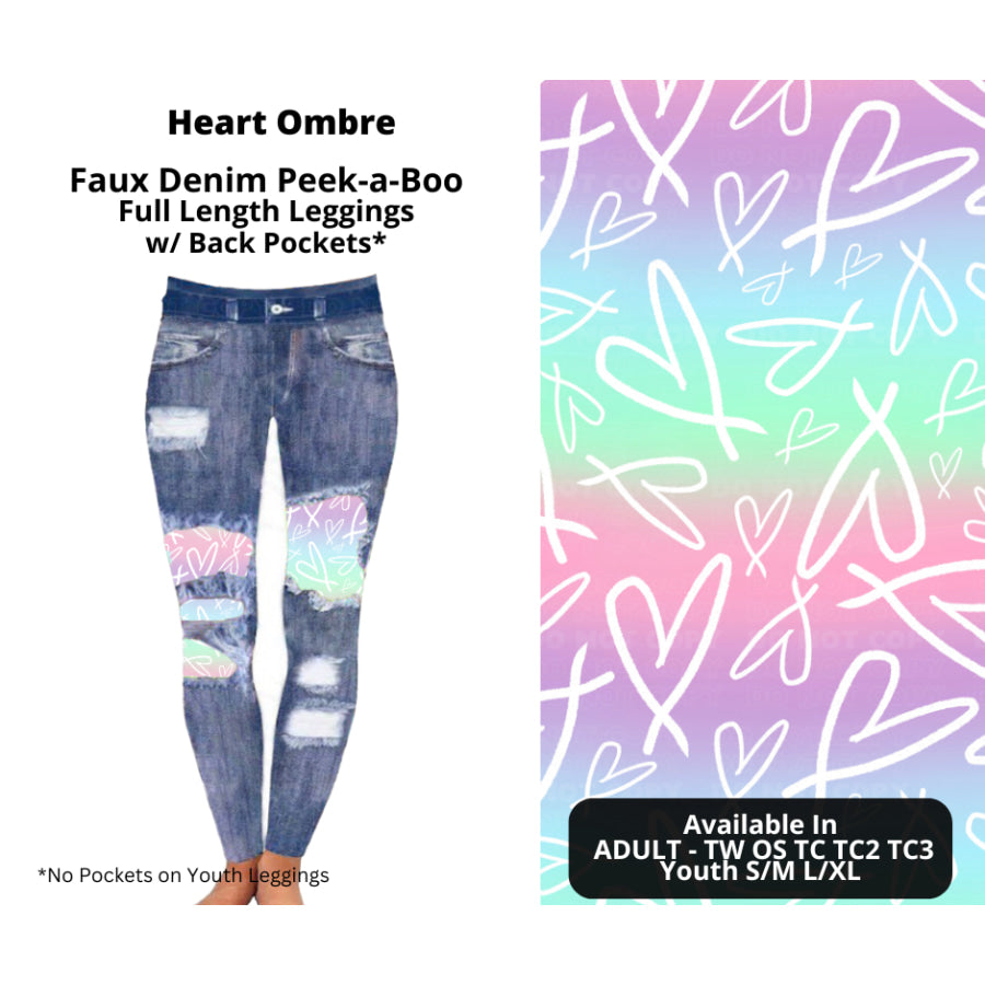 Preorder Custom Cardigans / Faux Denim Leggings - Heart Ombre - Closes 20 Nov - ETA early Feb 2025 Cardigan