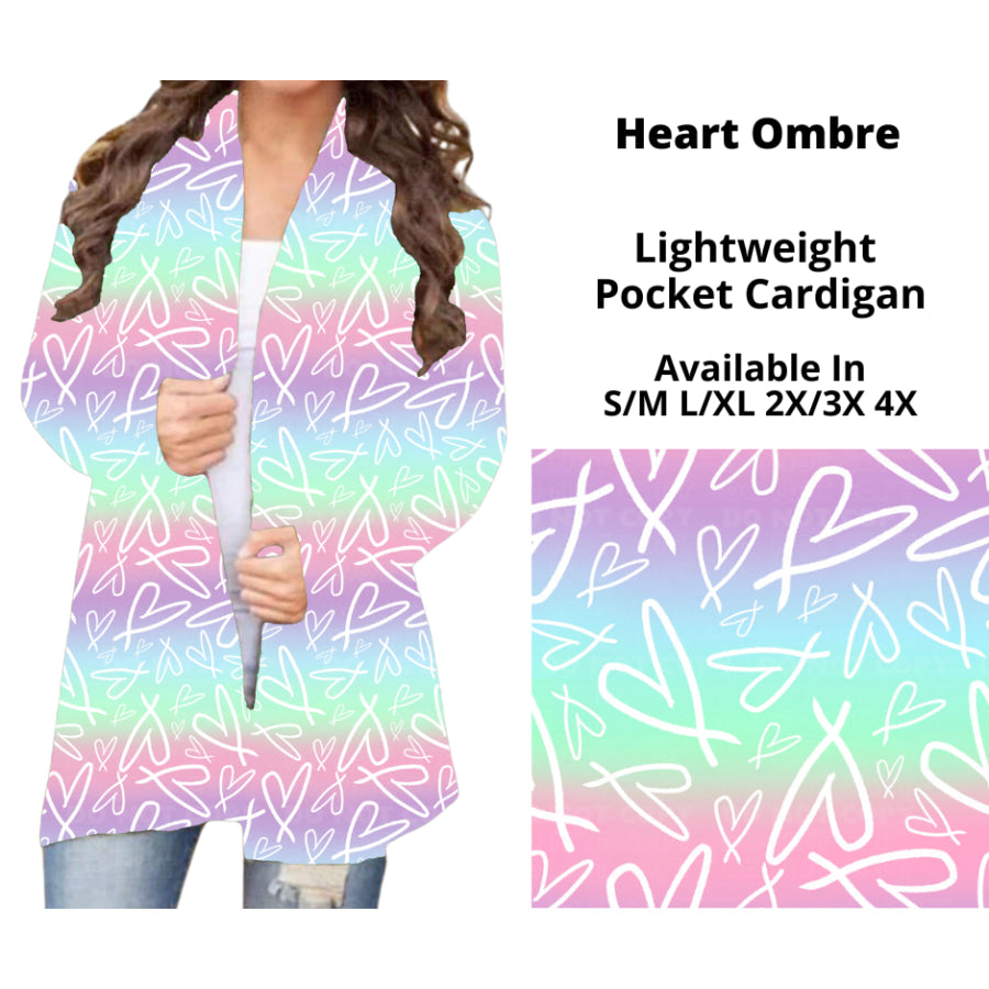 Preorder Custom Cardigans / Faux Denim Leggings - Heart Ombre - Closes 20 Nov - ETA early Feb 2025 Cardigan