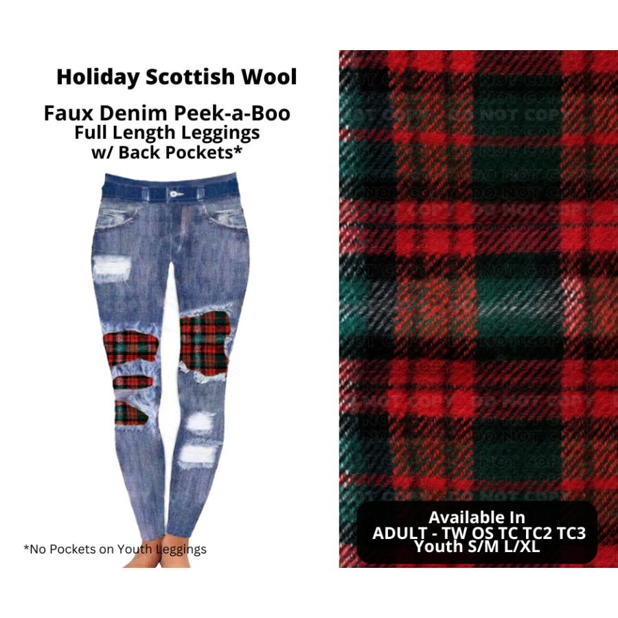 Preorder Custom Cardigans / Faux Denim Leggings - Holiday Scottish Wool - Closes 10 Oct - ETA late Dec 2024 Cardigan