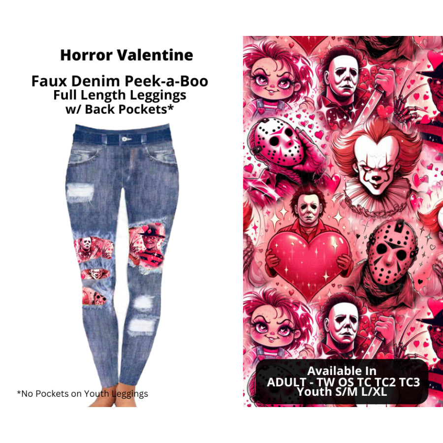 Preorder Custom Cardigans / Faux Denim Leggings - Horror Valentine - Closes 20 Nov - ETA early Feb 2025 Cardigan