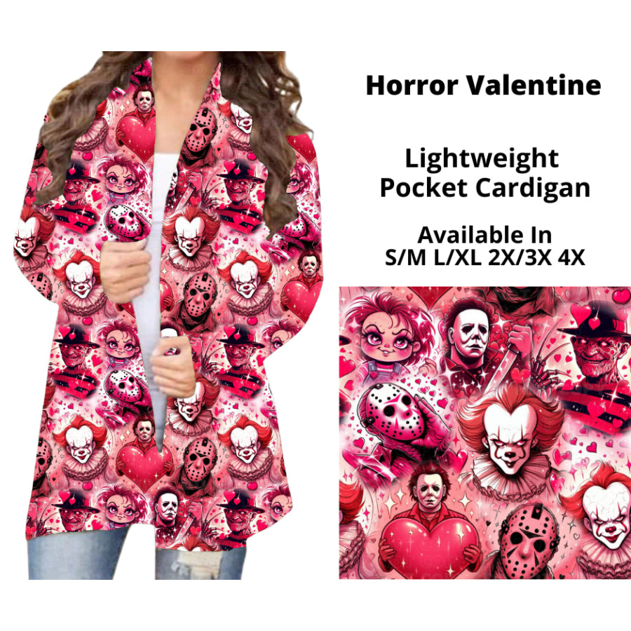 Preorder Custom Cardigans / Faux Denim Leggings - Horror Valentine - Closes 20 Nov - ETA early Feb 2025 Cardigan