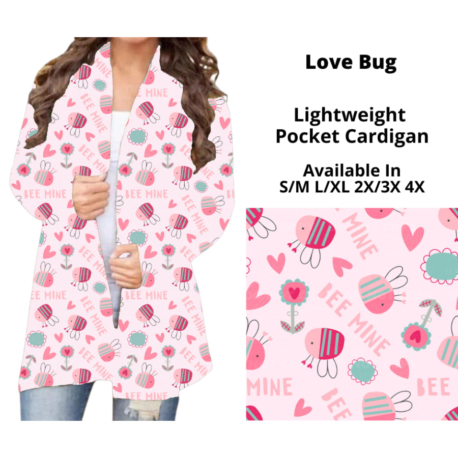 Preorder Custom Cardigans / Faux Denim Leggings - Love Bug - Closes 20 Nov - ETA early Feb 2025 Cardigan