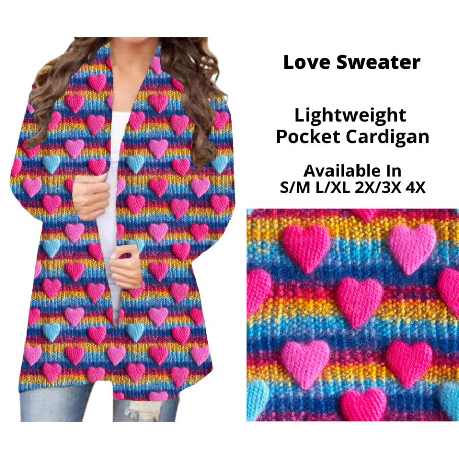 Preorder Custom Cardigans / Faux Denim Leggings - Love Sweater - Closes 20 Nov - ETA early Feb 2025 Cardigan