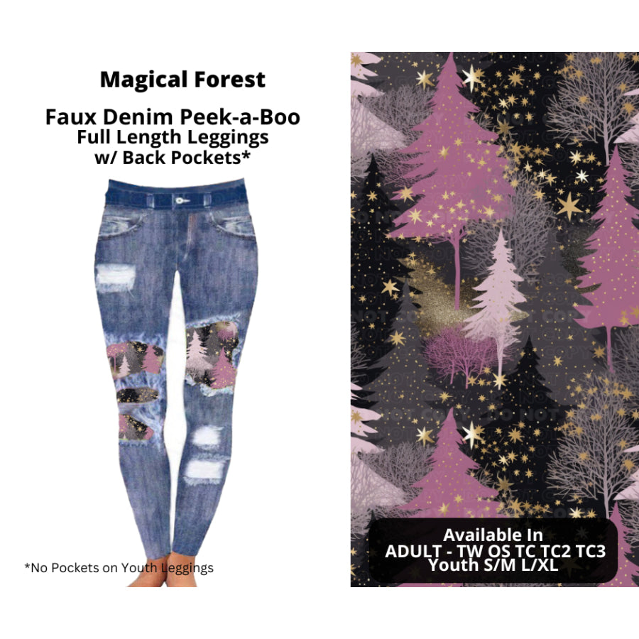 Preorder Custom Cardigans / Faux Denim Leggings - Magical Forest - Closes 10 Oct - ETA late Dec 2024 Cardigan