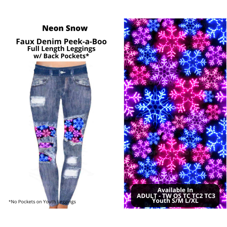 Preorder Custom Cardigans / Faux Denim Leggings - Neon Snow - Closes 19 Sep - ETA mid Dec 2024 Cardigan