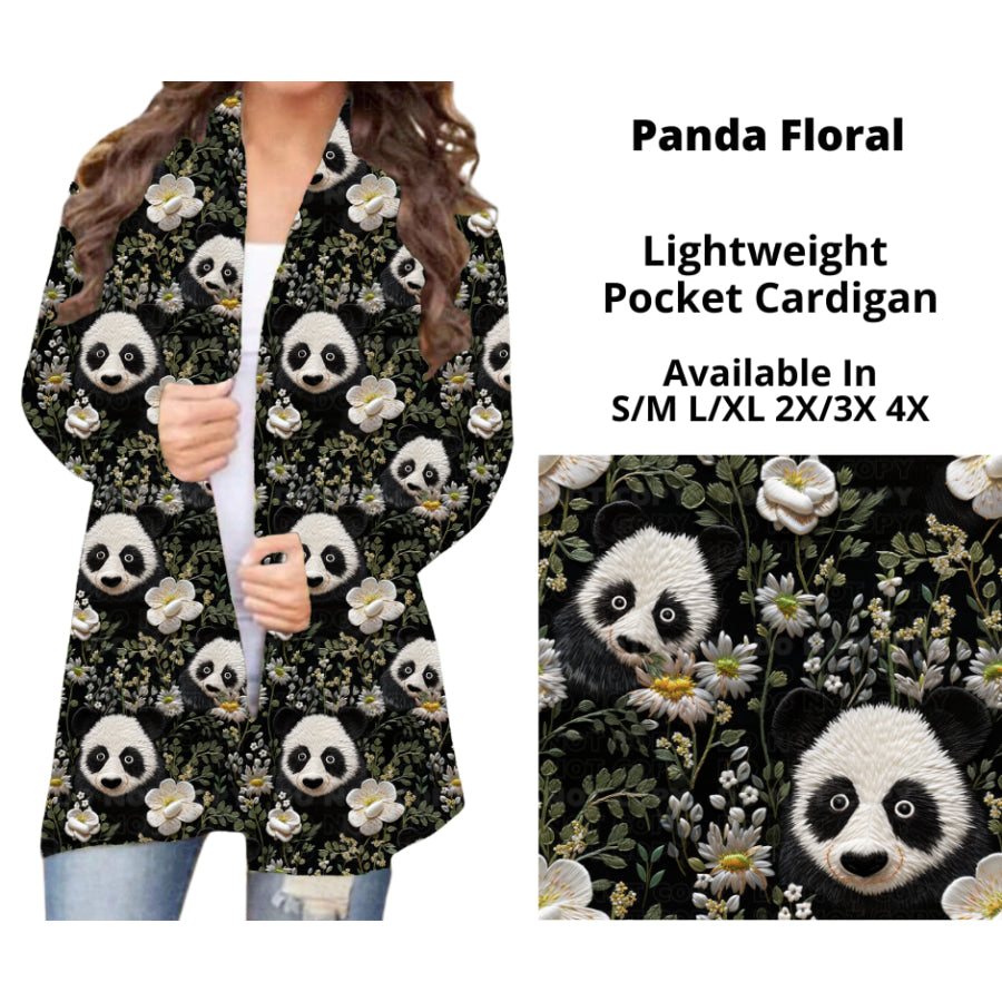 Preorder Custom Cardigans / Faux Denim Leggings - Panda Floral - Closes 10 Oct - ETA late Dec 2024 Cardigan