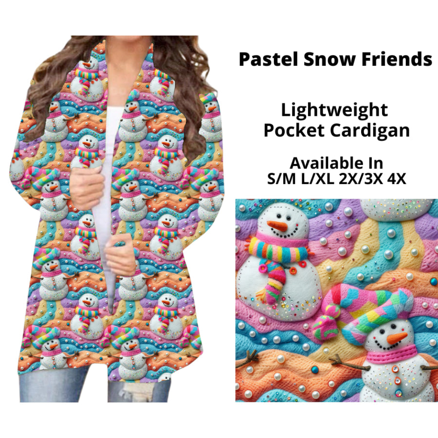 Preorder Custom Cardigans / Faux Denim Leggings - Pastel Snow Friends - Closes 19 Sep - ETA mid Dec 2024 Cardigan