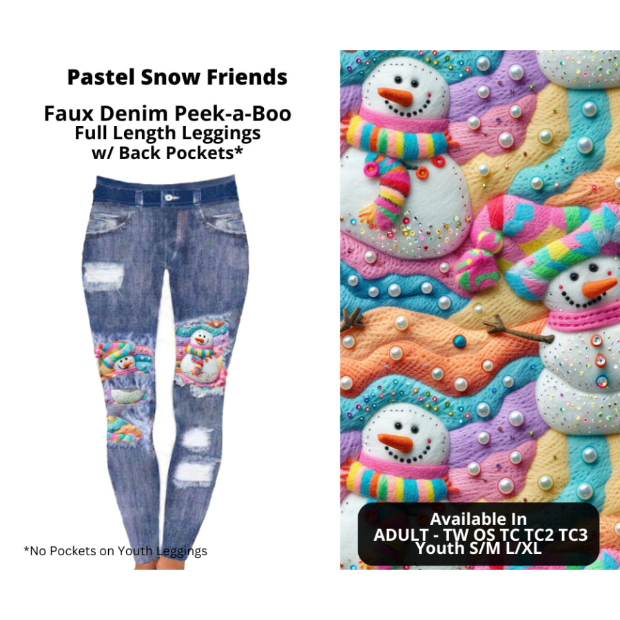 Preorder Custom Cardigans / Faux Denim Leggings - Pastel Snow Friends - Closes 19 Sep - ETA mid Dec 2024 Cardigan