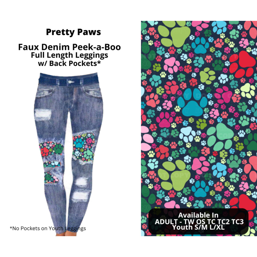 Preorder Custom Cardigans / Faux Denim Leggings - Pretty Paws - Closes 19 Sep - ETA mid Dec 2024 Cardigan