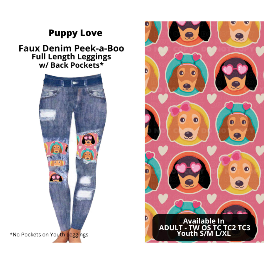 Preorder Custom Cardigans / Faux Denim Leggings - Puppy Love - Closes 20 Nov - ETA early Feb 2025 Cardigan