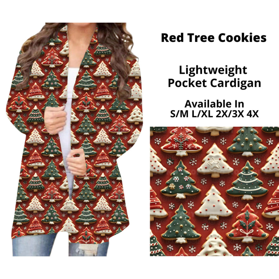 Preorder Custom Cardigans / Faux Denim Leggings - Red Tree Cookies - Closes 10 Oct - ETA late Dec 2024 Cardigan