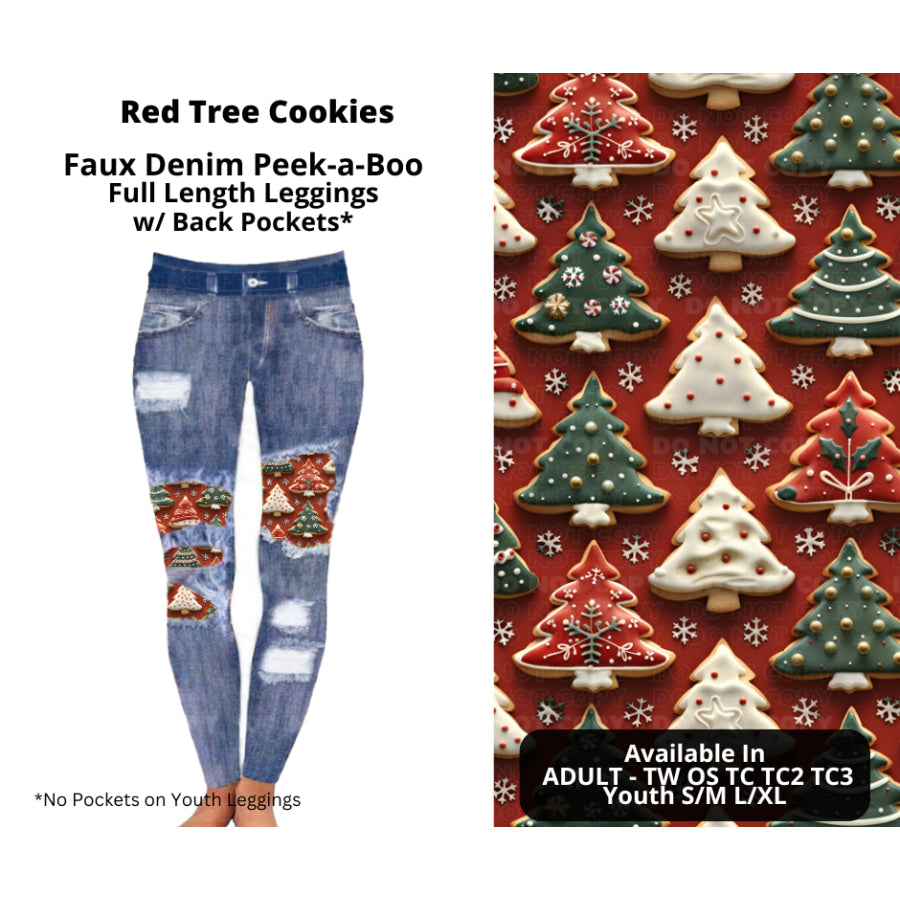 Preorder Custom Cardigans / Faux Denim Leggings - Red Tree Cookies - Closes 10 Oct - ETA late Dec 2024 Cardigan