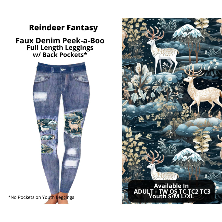 Preorder Custom Cardigans / Faux Denim Leggings - Reindeer Fantasy - Closes 10 Oct - ETA late Dec 2024 Cardigan