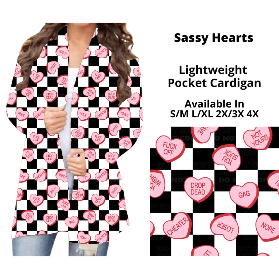 Preorder Custom Cardigans / Faux Denim Leggings - Sassy Hearts - Closes 20 Nov - ETA early Feb 2025 Cardigan