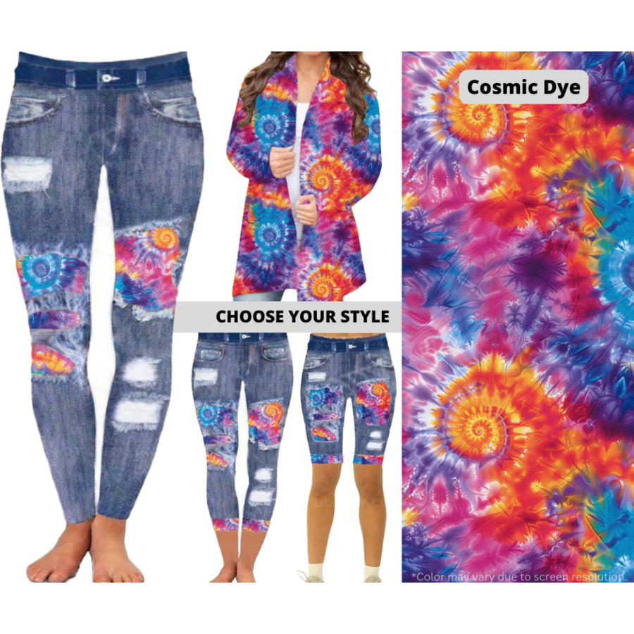 Preorder Custom Cardigans / Faux Denim Leggings / Shorts - Cosmic Dye - Closes 5 Mar - ETA late Jun 2025 Cardigan