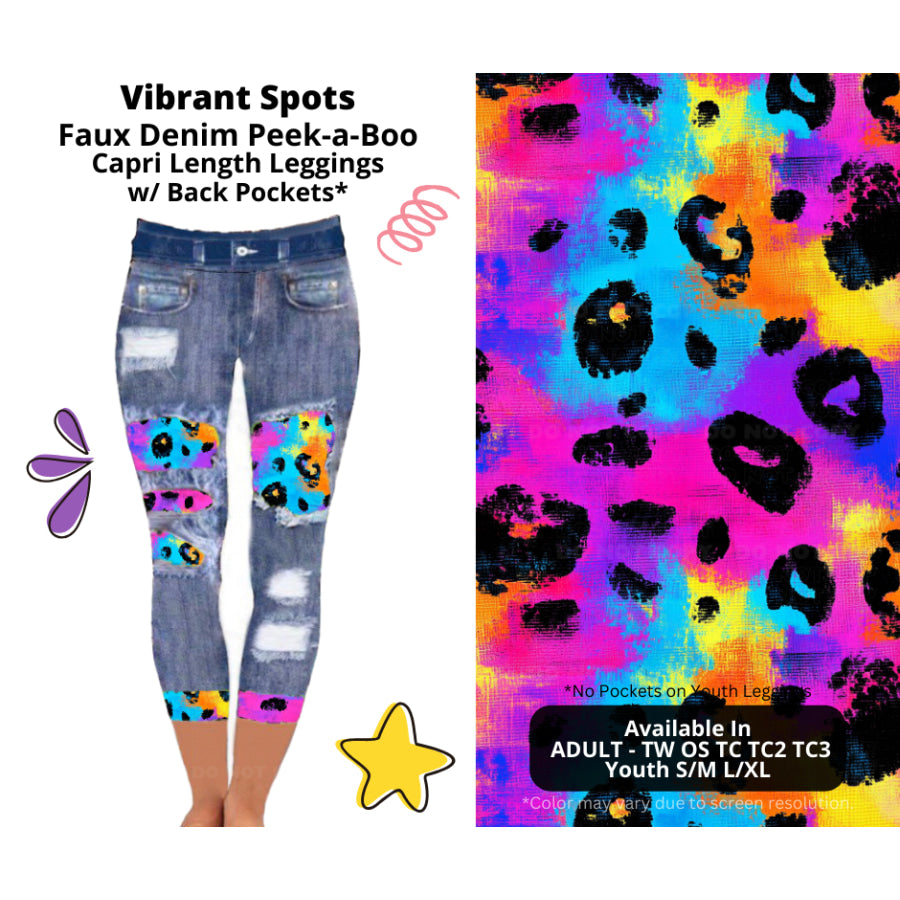 Preorder Custom Cardigans / Faux Denim Leggings / Shorts - Vibrant Spots - Closes 5 Mar - ETA late Jun 2025 Cardigan