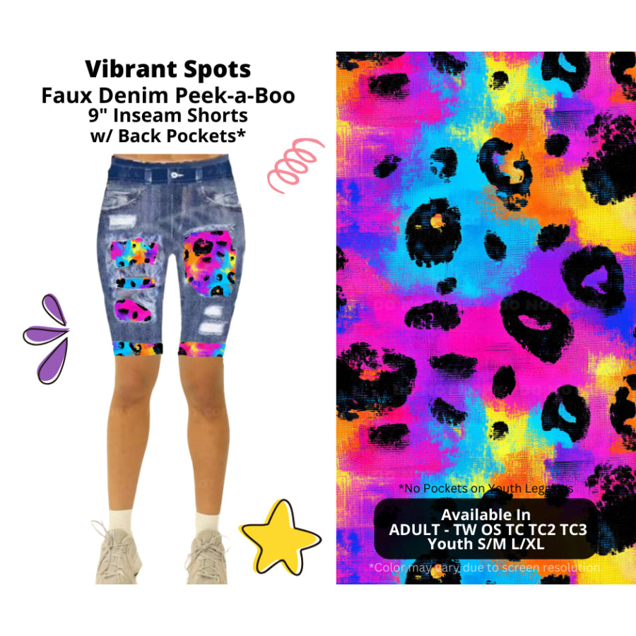 Preorder Custom Cardigans / Faux Denim Leggings / Shorts - Vibrant Spots - Closes 5 Mar - ETA late Jun 2025 Cardigan