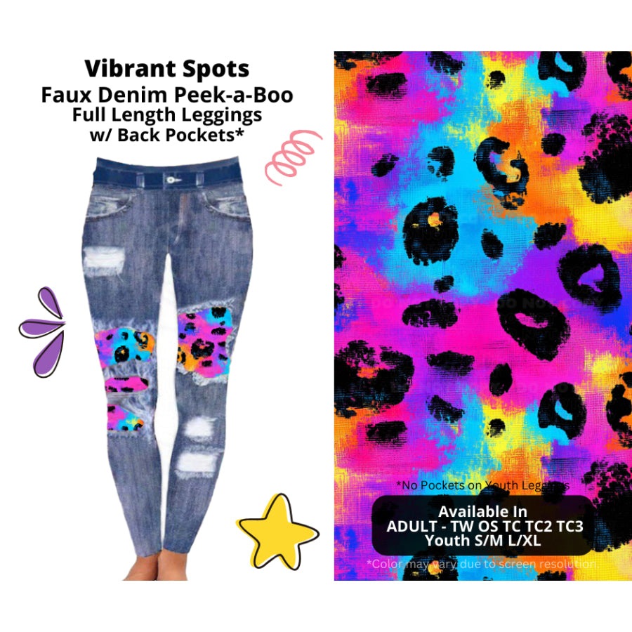 Preorder Custom Cardigans / Faux Denim Leggings / Shorts - Vibrant Spots - Closes 5 Mar - ETA late Jun 2025 Cardigan