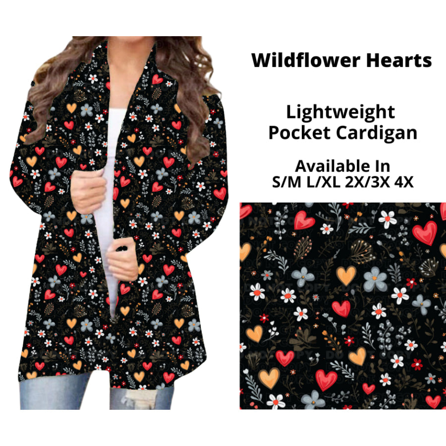 Preorder Custom Cardigans / Faux Denim Leggings - Wildflower Hearts - Closes 20 Nov - ETA early Feb 2025 Cardigan