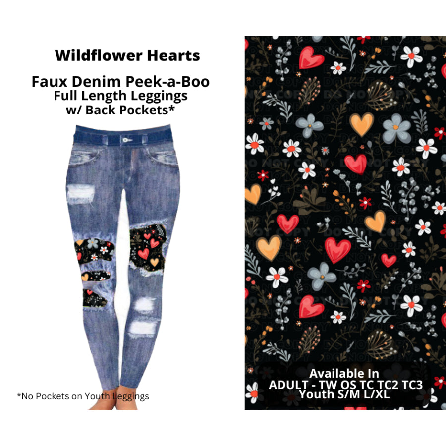 Preorder Custom Cardigans / Faux Denim Leggings - Wildflower Hearts - Closes 20 Nov - ETA early Feb 2025 Cardigan