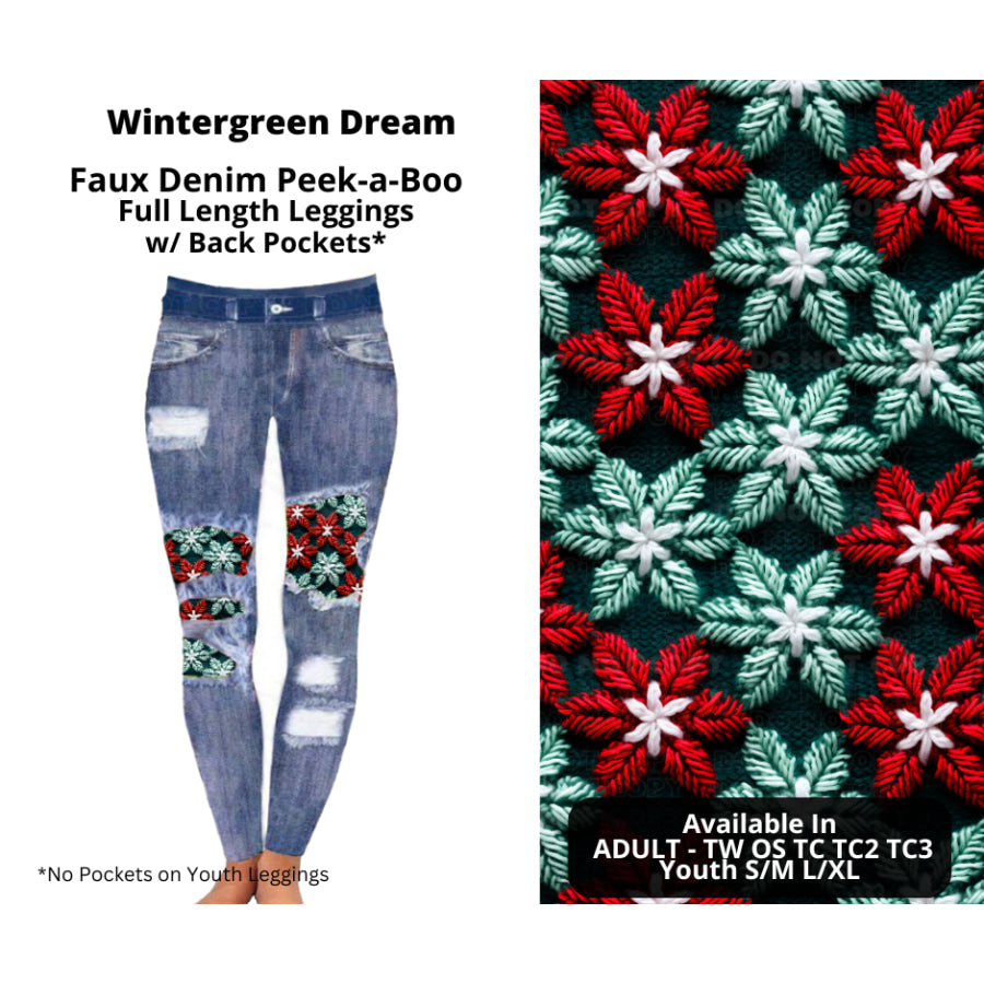 Preorder Custom Cardigans / Faux Denim Leggings - Wintergreen Dream - Closes 10 Oct - ETA late Dec 2024 Cardigan