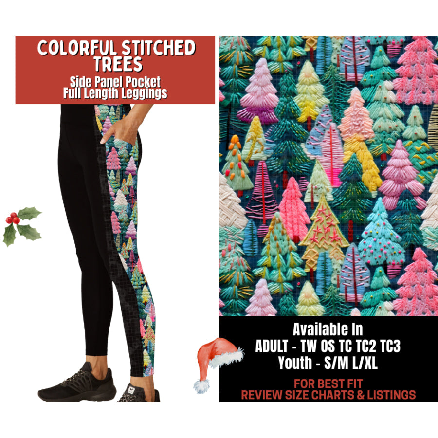 Preorder Custom Cardigans / Leggings - Colourful Stitched Trees - Closes 24 Sep - ETA late Jan 2026 Cardigan