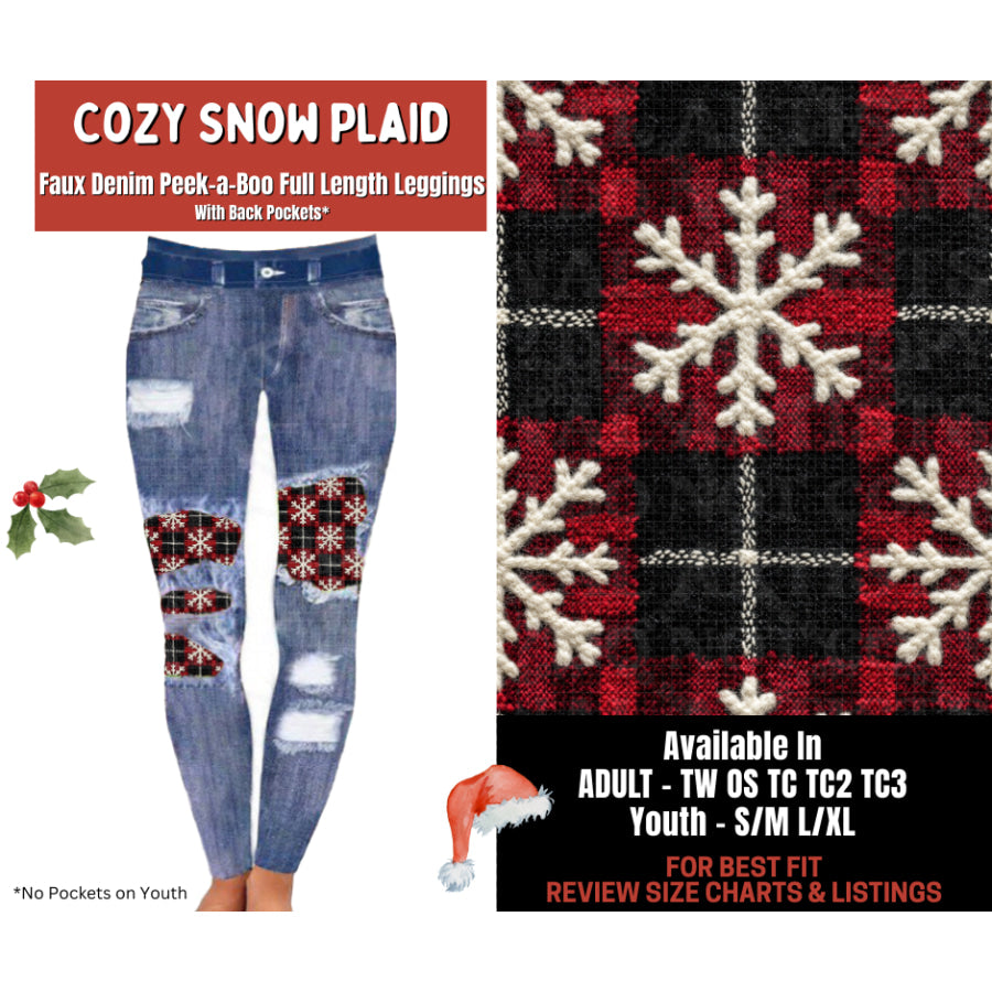Preorder Custom Cardigans / Leggings - Cozy Snow Plaid - Closes 24 Sep - ETA late Jan 2026 Cardigan