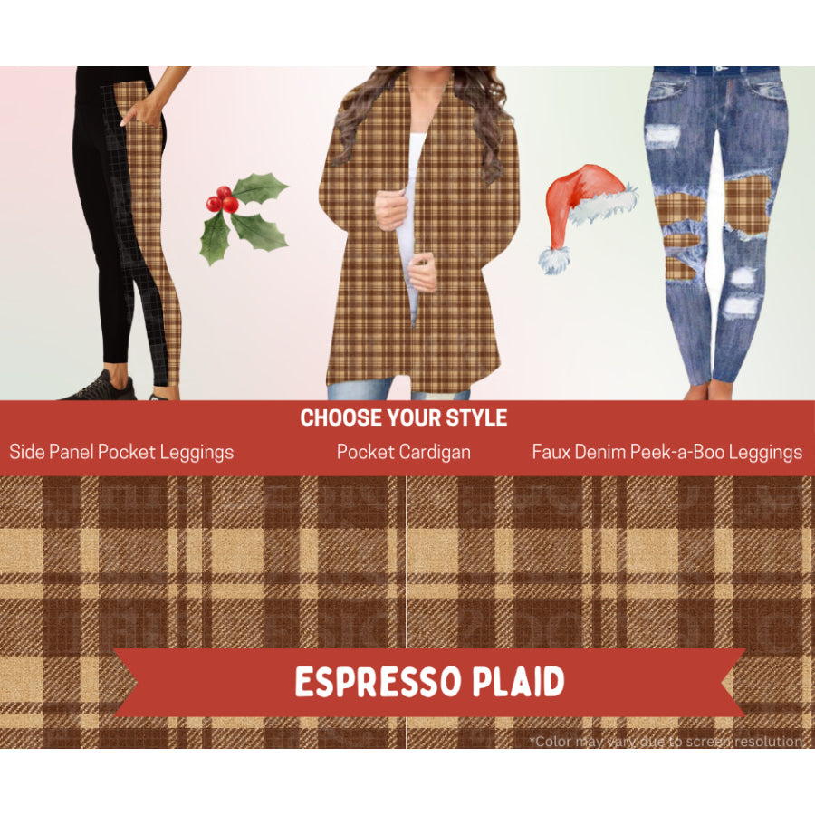 Preorder Custom Cardigans / Leggings - Espresso Plaid - Closes 24 Sep - ETA late Jan 2026 Cardigan