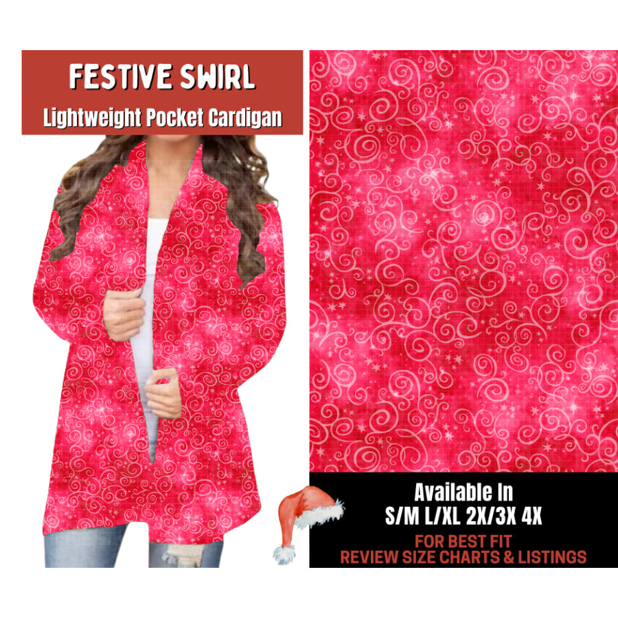 Preorder Custom Cardigans / Leggings - Festive Swirl - Closes 24 Sep - ETA late Jan 2026 Cardigan