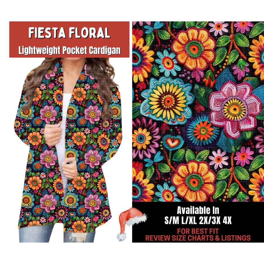 Preorder Custom Cardigans / Leggings - Fiesta Floral - Closes 24 Sep - ETA late Jan 2026 Cardigan