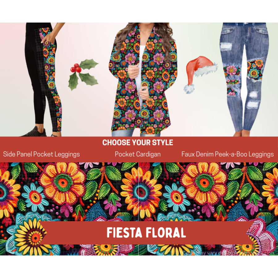 Preorder Custom Cardigans / Leggings - Fiesta Floral - Closes 24 Sep - ETA late Jan 2026 Cardigan